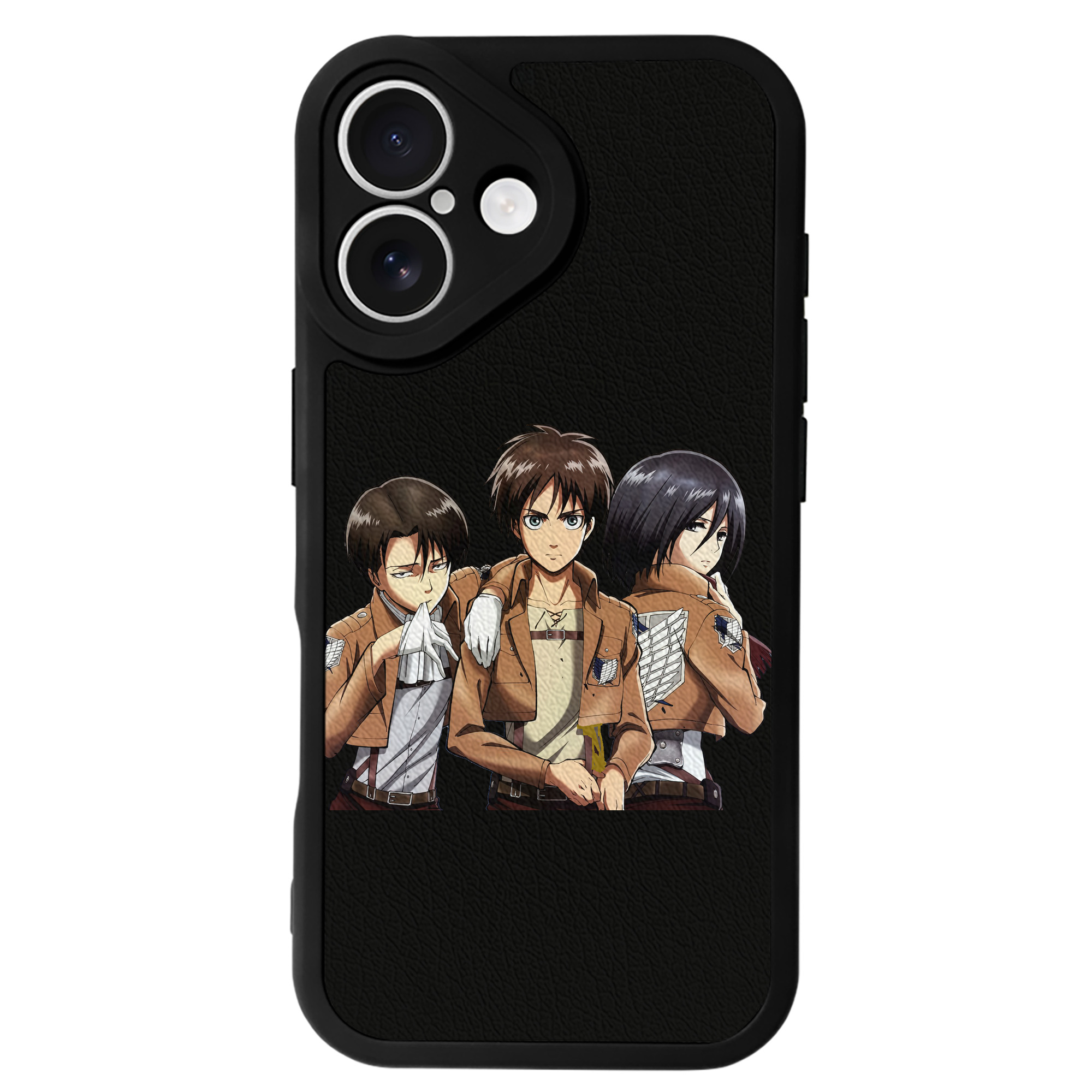 （画像用） 進撃の巨人 エレン･イェーガー Attack on Titan Eren Jäger 【iPhone 16シリーズ対応】シリコンスマホケース（レザー調） 材質：シリコン